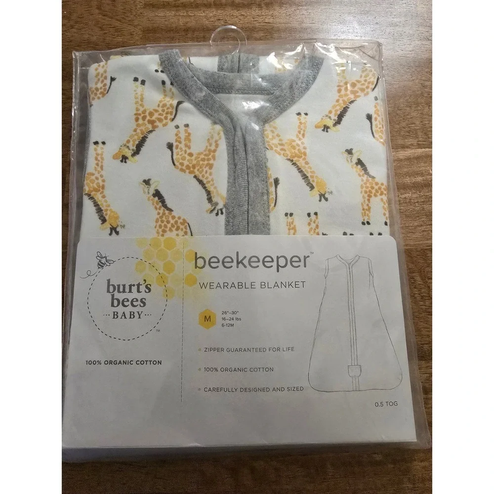 Burts Bees Baby Beekeeper Wearable Blanket Organic Cotton Giraffe Size M